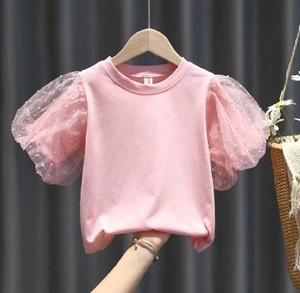 Camisetas de Manga Corta para Niñas, Ropa Nueva 2021, Camisetas con Mangas Abullonadas, Camisetas de Verano para Bebés y Niñas - Product Image 4