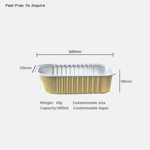 Envase <span class=keywords><strong>de</strong></span> comida para llevar Smoothwall, para barbacoa <span class=keywords><strong>congelada</strong></span>, para fiestas, 400 ml, tapa <span class=keywords><strong>de</strong></span> papel dorado, PET ecológico, moldes para mini panes - Product Image 2