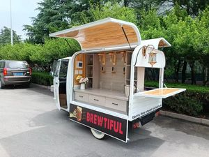 รถขายอาหารไฟฟ้า 3 ล้อ แบบใหม่ สไตล์ Piaggio Ape รถบาร์เคลื่อนที่ ขายเบียร์ เครื่องดื่ม ไอศกรีม รถสามล้อขายของข้างทาง สำหรับขาย - Product Image 3