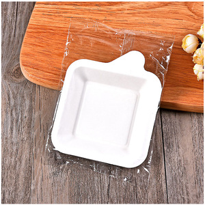 4 6 8 polegadas quadrado açúcar polpa placa papel biodegradável bandeja bolo papel retangular papel placa de cozimento descartável para o partido - Product Image 3