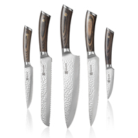 Xinzuo Best Seller VG10 Ensemble de couteaux en acier damas Chef de cuisine Couteaux Santoku Ensemble de manche en bois Pakka