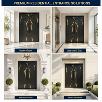 Fournisseur direct d'usine, portes d'entrée anti-effraction modernes et durables de haute qualité pour villas, personnalisables