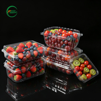 Flash Crystal Clear Wegwerp PET Plastic Fruitdoos Ademende Clamshell Verpakking voor Salade en Champignons