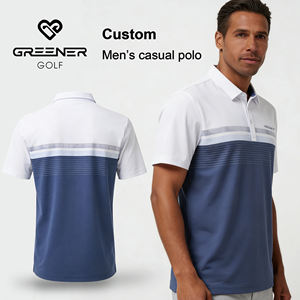 Polo de Diseño Nuevo 2026, OEM, Algodón Sostenible, de Lujo, a Rayas, Antiarrugas, de Secado Rápido, Corte Ajustado, Informal de Negocios, Estilo <span class=keywords><strong>Boss</strong></span> - Product Image 1