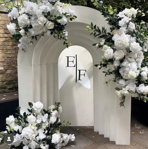 Dekoratif çiçekler ve bitkiler ile özel beyaz Siding olay parti düğün zemin kemer - Product Image 5