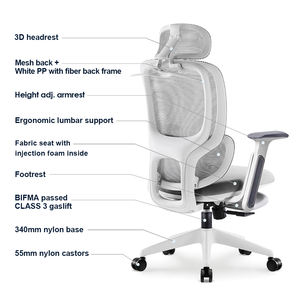 Silla เก้าอี้สำนักงานสำหรับผู้จัดการแบบปรับได้พร้อมที่วางเท้าดีไซน์ทันสมัยผ้าตาข่ายหมุนได้สบายหลังสูง - Product Image 5