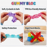 Juguetes Becho, Bloques de Construcción Electrónicos DIY de Gelatina Blanda, Set de Animales Desestresantes con Temática de la Naturaleza, Juguete para Apretar para Edades de 4 a 6 Años