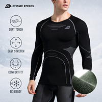 Sous-vêtements de ski pour homme Alpine PRO à haute élasticité, sans couture, séchage rapide, combinaisons thermiques longues avec tissu tricoté brodé