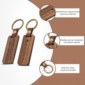 Tùy chỉnh thực hiện Koa Walnut gỗ Keychain sang trọng bằng gỗ-keyring với kim loại da dấu cho cá nhân quảng bá thương hiệu hoặc quà tặng - Product Image 4