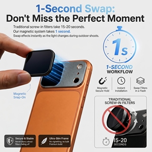 Protector de Lente de Cámara con Filtro Magnético para iPhone 17 18 Pro Max, Sin Efecto Vignetting, Fuerte Succión, Cambio en <span class=keywords><strong>1</strong></span> Segundo, CPL ND Black Mist AR <span class=keywords><strong>AF</strong></span> - Product Image 4
