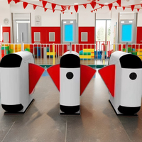 Wan Cartoon Barrière à rabat bidirectionnelle Tourniquet RFID QR Code Contrôle d'accès Porte battante pour la maternelle et l'école