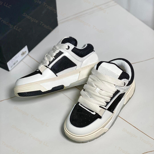 Zapatos de Lujo de Alta Calidad, Nuevos Zapatos Casuales de Diseñador en Blanco y Negro para Hombre, Zapatos Deportivos de Cuero y Goma, Zapatos Amiry para Hombre - Product Image 2