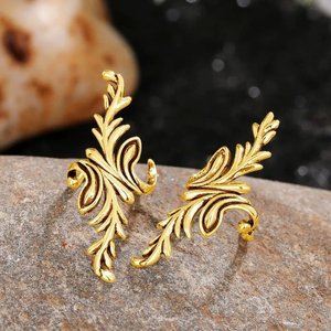 Orecchini a clip botanici carini per donna, a forma di pianta, senza piercing, gioielli alla moda per tutti i giorni - Product Image 3