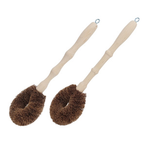 Yinste Coconut Fiber Pot <b>Brush</b> Solid Wood Handle Anti Scratch Kitchen Cleaning <b>Brush</b> for Pots Pans <b>Plates</b> Bowls Cups - Product Image 5