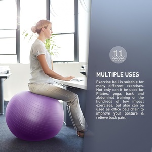 Pelota de Yoga de PVC Ecológica Antiexplosión, Pelota de Ejercicio de Fitness Reforzada de 45-85 cm, Bomba para Pelota de Yoga y Pilates - Product Image 3