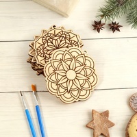 Sous-verres en bois mandala faits à la main en usine, réutilisables, pièces d'art DIY pour les maisons contemporaines