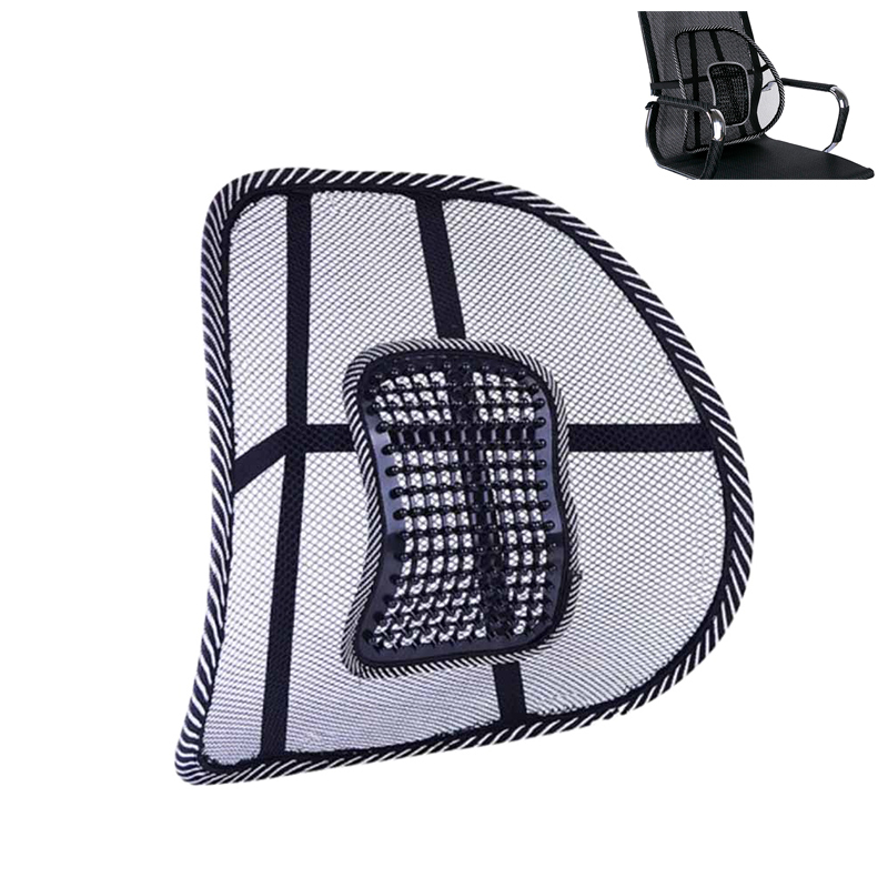 Office Seat Massage Mesh Car Lumbar Waist Support Back Rest Cushion Outdoor Chair Cushion 100% Polyester Adults Rectangle Solid