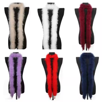 Vente en gros 50 grammes de plumes de marabout blanc doux Boa 2 mètres de panache de dinde naturelle pour la décoration de vêtements de costume de fête