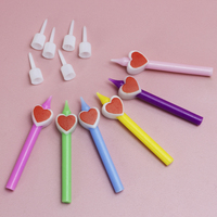 Bougies d'anniversaire colorées en cire de paraffine, lot de 6, avec motif cœur rouge, pour fêtes d'anniversaire et décorations de gâteaux – Vente chaude