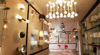 Lustre suspendu moderne, grand lustre en verre, luminaire suspendu de luxe pour hall d'hôtel