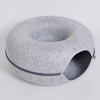 Meow Mansion Large Cat Cave Donut Bed-Lit tunnel pour chat pour grands chats jusqu'à 30lbs