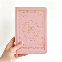 Carnet A5 à couverture rigide rose, motif personnalisé, carnet de notes relié, journal d'écriture, papeterie, cadeau pour femmes