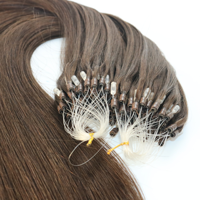 Extensions Micro-Loop Professionnelles de Qualité Salon, 100% Cheveux Humains Vierges Remy Européens, Double Trame, Pointes Pleines, Toutes Couleurs