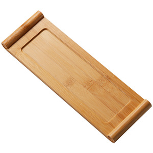 Bandeja de Té en Forma de Pergamino de Bambú, Mini Bandeja Rectangular de Madera Maciza para Servir Té, Estilo Simple, Juego de Té Japonés - Product Image 5
