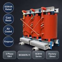 Transformador de Tipo Seco Wanbo-390, 1000kVA, 10kV, Cobre, Trifásico, Refrigerado por Aire, Resina Fundida, para Distribución Interior y Centros de Datos