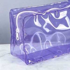 Custom Logo Pvc Toiletry Waterproof Travel Cosmetic Pouch Zipper Makeup Organizer for Storage Portable Transparent <b>Bag</b> - Product Image 2