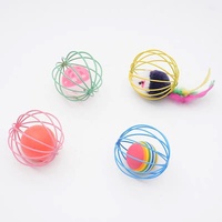 Jouets pour chats en gros : cages en fil métallique colorées avec plumes, résistantes aux morsures, avec clochette et en peluche pour l'auto-entretenement des chats