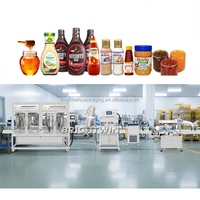 Ligne complète d'emballage de pâtes alimentaires pour les contenants de pâte de chili, de beurre de cacahuète, de sauce tomate et de miel