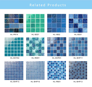 Mosaico de Vidrio y Cerámica <span class=keywords><strong>Azul</strong></span> Cristal de Foshan para Decoración de Piscinas, Venta al por Mayor - Product Image 6