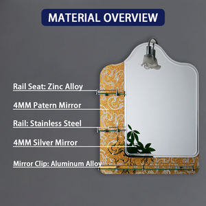 <span class=keywords><strong>Espejo</strong></span> de <span class=keywords><strong>tocador</strong></span> de doble capa para baño, estantería de <span class=keywords><strong>tocador</strong></span> de diseño moderno, con montaje en la pared, para cosmética - Product Image 2