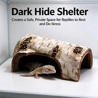 Caverne cachette pour reptiles en résine imitation écorce de bouleau, décoration de terrarium, abri de basking pour tortues, geckos, coléoptères et animaux exotiques