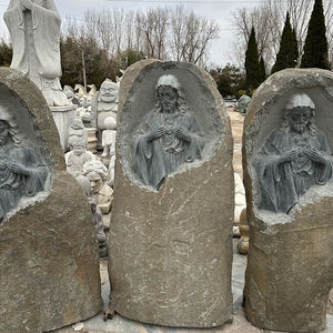 Escultura de piedra natural antigua estatua religiosa figura tallada - Product Image 4