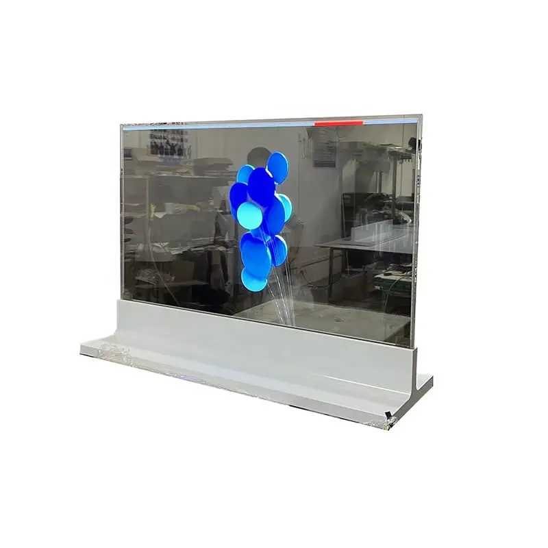 55 인치 OLED 투명한 스크린 디지털 방식으로 signage 창조적인 OLED 터치스크린 전시 감시자를 서 있는 지면