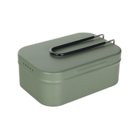 Boîte à lunch en aluminium pour le camping en plein air, avec trous d'aération, poignée pliable antidérapante, boîte bento réutilisable pour la randonnée, la pêche