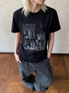 เสื้อยืดผู้ชายสีดำพิมพ์ลายวินเทจขนาดใหญ่ 100% ผ้าฝ้าย สไตล์เรโทร สตรีทแวร์ เสื้อยืดแฟชั่นสตรีทแบบสั่งทำ - Product Image 1