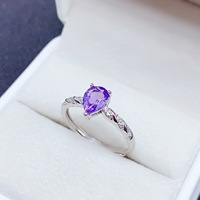 Hot Sale Luxury OEM ODM 925 Sterling Silver Gold Plated Natural Lavender Ring Women's Wedding Anniversary Party Gift