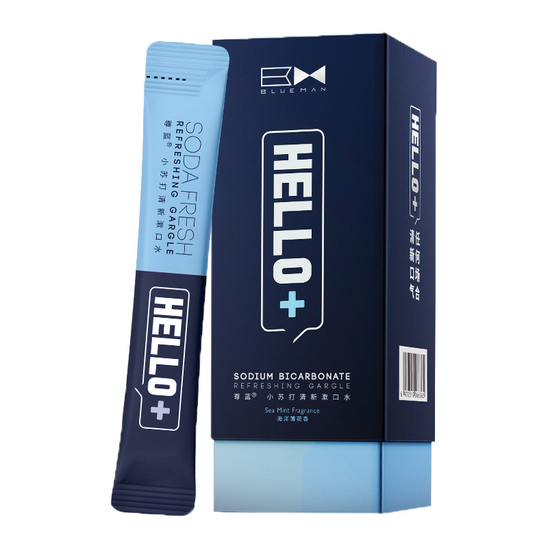 Мундштук BLUEMAN, ингредиенты пищевой соды, чистота и удаление плохого дыхания, мятный вкус, мундштук, саше