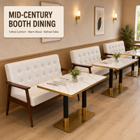 Ensemble de salle à manger classique avec table en pierre frittée pour café, ensemble de banquette pour hôtel et salle à manger