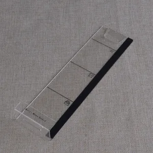Support de bureau transparent en acrylique au design contemporain avec motif vertical, porte-cartes, support de téléphone et organisateur de notes adhésives - Product Image 2