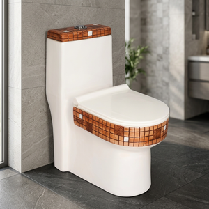 Inodoro de cerámica colorido Vistaar - Inodoro de una pieza sin borde, sanitario de última generación para baño, WC de una pieza. - Product Image 1