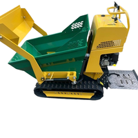Selbstladender 4x4 Mini-Dumper mit Benzinmotor, 500KG Raupenkipper für Landwirtschaft und Obstgärten