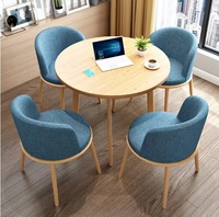 Ensemble table basse moderne et 4 chaises, base métallique, pour cafétéria, restaurant, salle à manger, mobilier commercial en gros