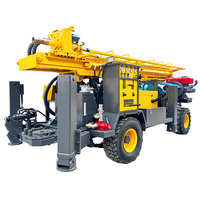 Foreuse pneumatique pour puits profonds Diesel 180m DTH, unité mobile sur roues à fonctionnement rapide, machine de forage de puits d'eau