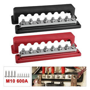 M10 600A Busbar Red Black 8 Channel <b>Power</b> Distribution <b>Block</b> For Cars Rvs Boats Charging - Product Image 1