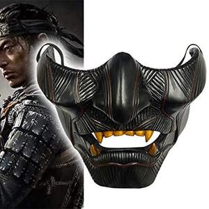 Masque demi-visage Ghost of Tsushima, accessoire de cosplay pour fête d'Halloween, accessoire de costume de samouraï, cadeau pour hommes et femmes - Product Image 2