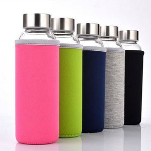 Bouteille d'eau en verre transparente réutilisable de 5 oz/10 oz/16 oz/18 oz avec couvercle en acier inoxydable pour boire du jus et des boissons - Product Image 4